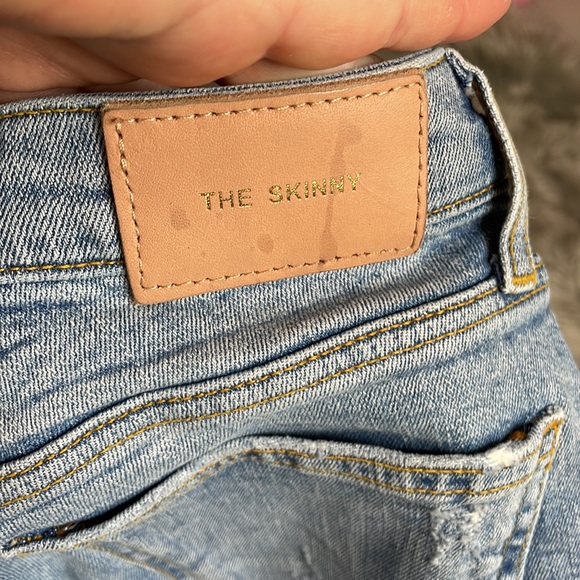 Zara Denim Skinny Jeans Women's SZ 4 Distressed Raw Hem Preloved - Picture 5 of 6